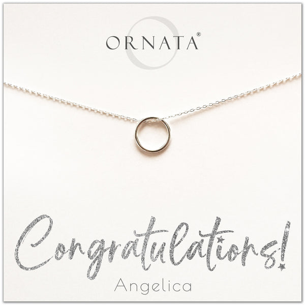Congratulations Necklace Sterling Silver - Personalized