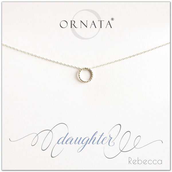 Daughter necklace - personalized silver necklaces. Our sterling silver custom jewelry is a perfect gift for daughters from mothers or fathers. Also a good gift for Mother’s Day. Part of our Generations Jewelry collection.