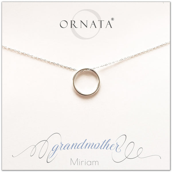 Grandmother necklace - personalized silver necklaces. Our sterling silver custom jewelry is a perfect gift for grandmas or grandmothers and mothers. Part of our Generations Jewelry collection. Also a good gift for Mother’s Day. Mother’s Day gift for grandma.