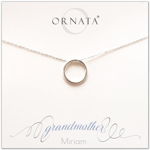 Grandmother necklace - personalized silver necklaces. Our sterling silver custom jewelry is a perfect gift for grandmas or grandmothers and mothers. Part of our Generations Jewelry collection. Also a good gift for Mother’s Day. Mother’s Day gift for grandma. 