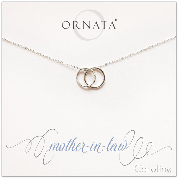 Mother in Law - personalized silver necklaces. Our sterling silver custom jewelry is a perfect gift for mothers in law. Also a good gift for Mother’s Day.