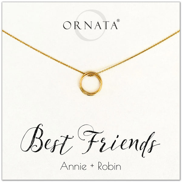 Personalized gold necklaces for best friends. Our 14 karat gold filled custom jewelry is a perfect gift for a sister or best friend. Friendship necklaces make good birthday gifts for best friends or sisters.