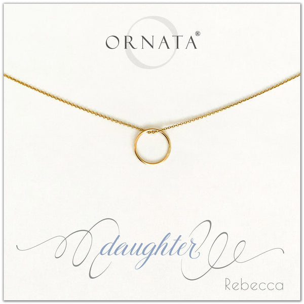 Daughter necklace - personalized gold necklaces. Our 14 karat gold filled custom jewelry is a perfect gift for daughters from mothers or fathers. Also a good gift for Mother’s Day. Part of our Generations Jewelry collection.