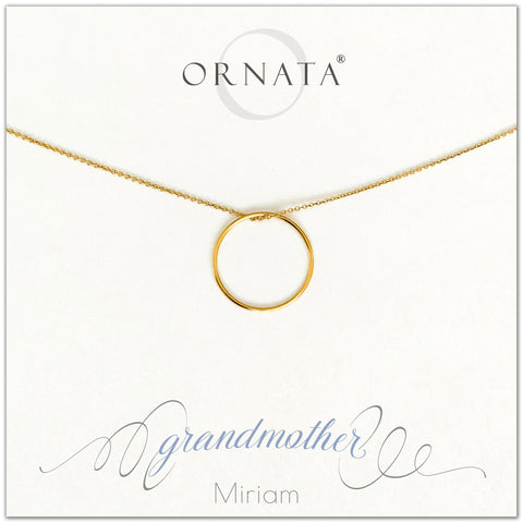 Grandmother necklace - personalized gold necklaces. Our 14 karat gold filled custom jewelry is a perfect gift for grandmas or grandmothers and mothers. Part of our Generations Jewelry collection. Also a good gift for Mother’s Day. 