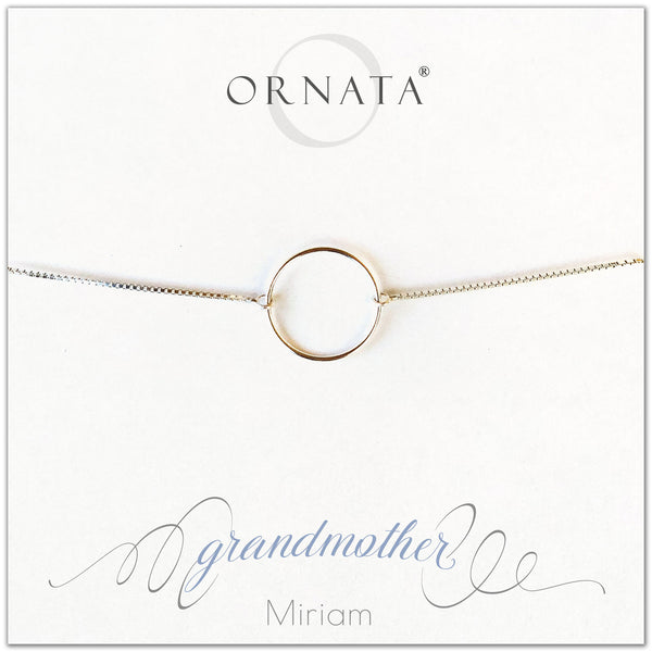 Grandmother personalized sterling silver bolo bracelet. Our custom bracelets make good gifts for moms and grandmas. Great mother’s day gift.