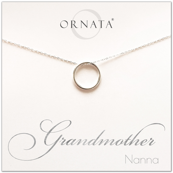 Grandmother necklace - personalized silver necklaces. Our sterling silver custom jewelry is a perfect gift for grandmas or grandmothers and mothers. Part of our Generations Jewelry collection. Also a good gift for Mother’s Day. Mother’s Day gift for grandma.