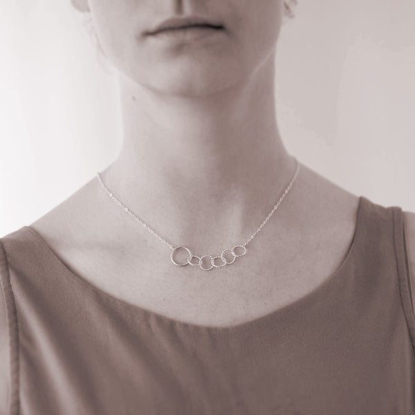 Custom Mother of 5 Necklace - personalized jewelry is sterling silver and the custom necklaces are perfect gifts for a mother, grandmother, wife, girlfriend, or family member. Also good Mother’s Day gift or Mother’s Day jewelry for moms of 5 children.