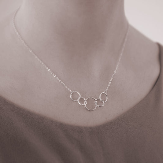 Custom Mother of 4 Necklace - personalized jewelry is sterling silver and the custom necklaces are perfect gifts for a mother, grandmother, wife, girlfriend, or family member. Also good Mother’s Day gift or Mother’s Day jewelry for moms of 4 children.