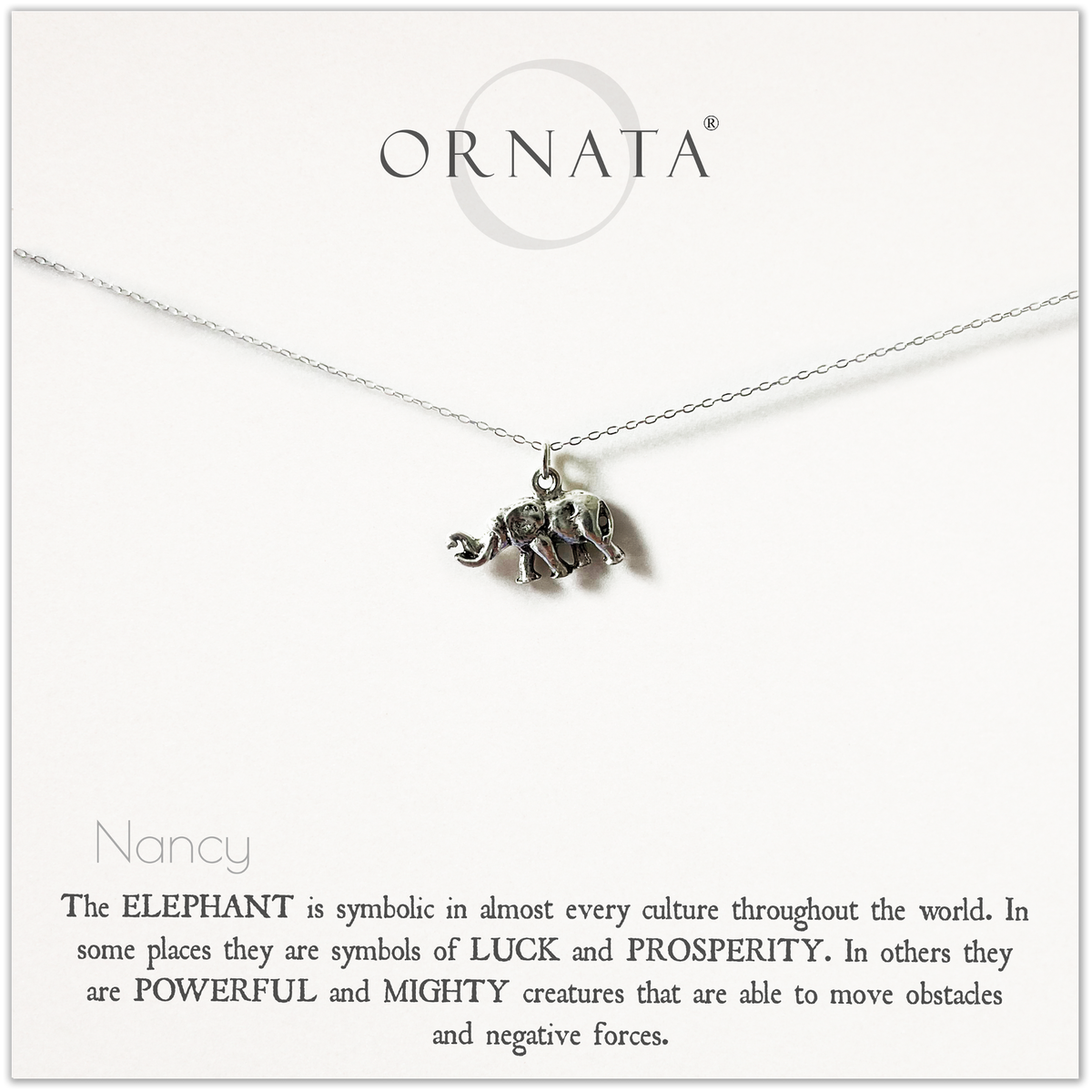 Sterling Silver and Silver Plated Elephant Charm Necklace