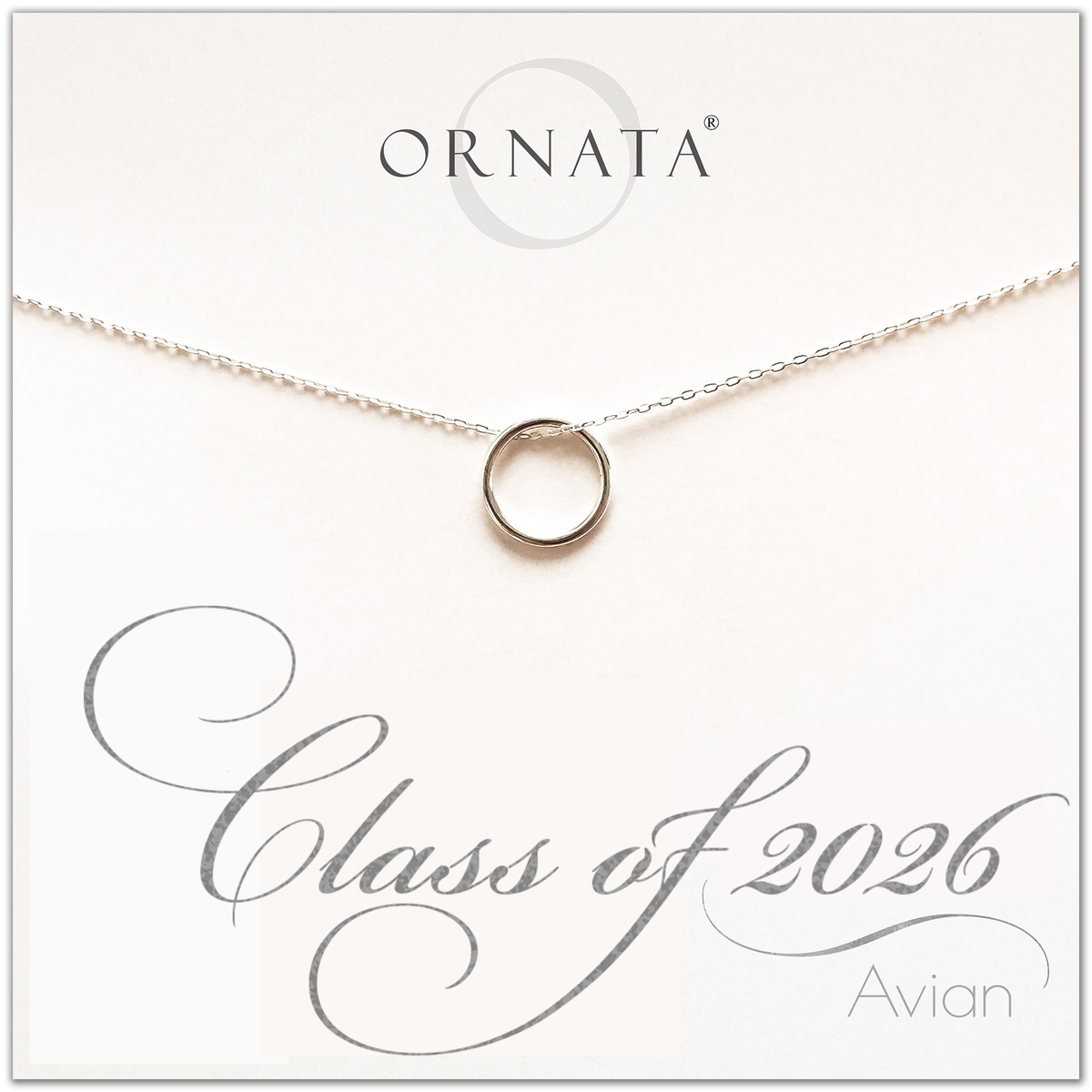 Personalized Class of 2026 Sterling Silver Graduation Necklace