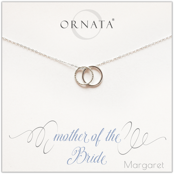 "Mother of the Bride” Generations Sterling Silver Necklace on Personalized Jewelry Card