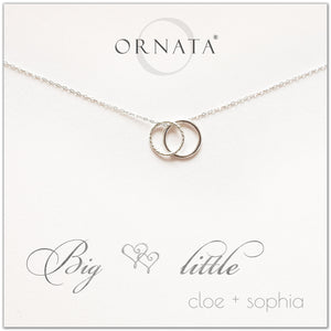 Big Little Sorority Sisters personalized necklace. Our sterling silver custom sorority necklaces make good gifts for sororities or sisters. Perfect for big little reveal day! 