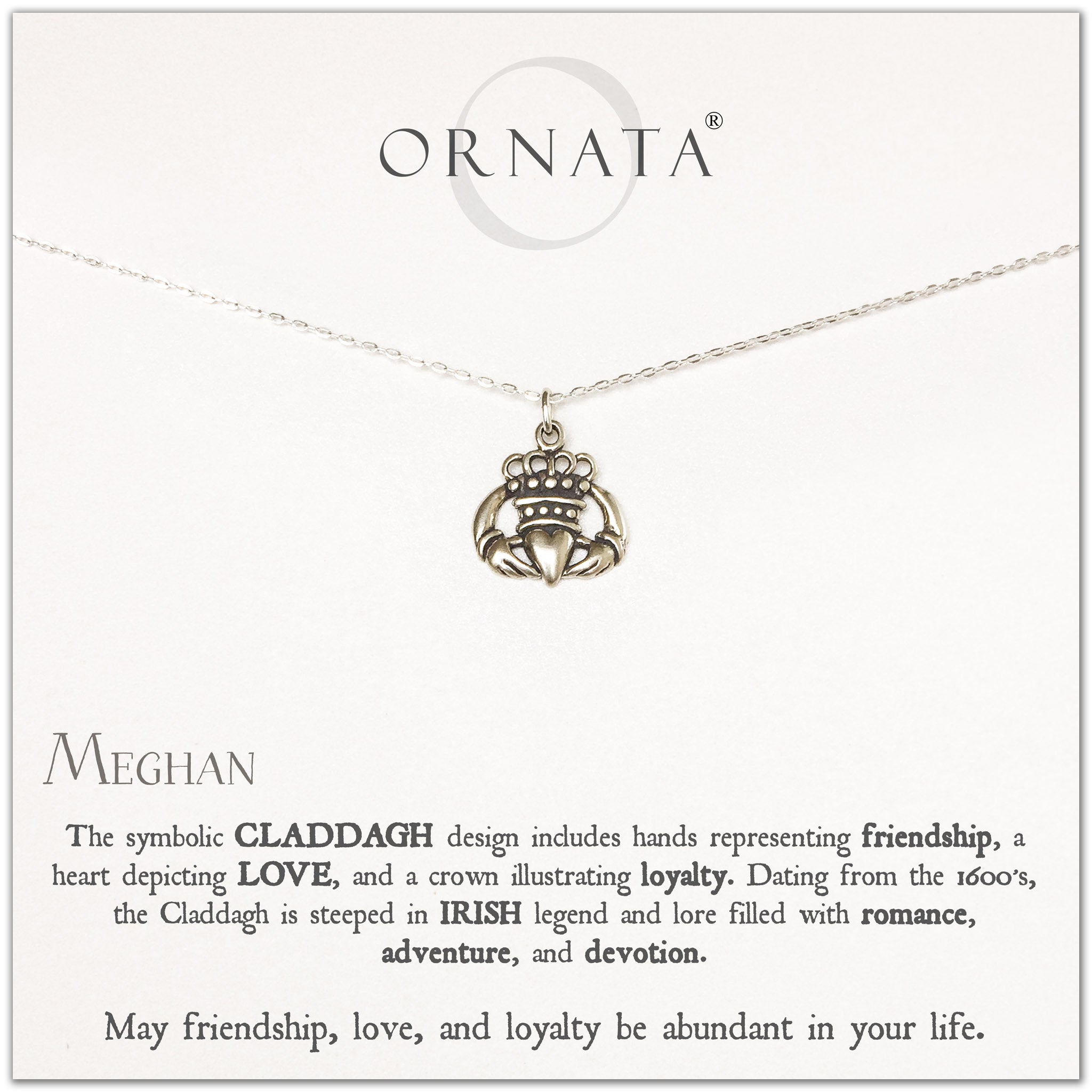 Claddagh Love Necklace – Celtic Crystal Design Jewelry