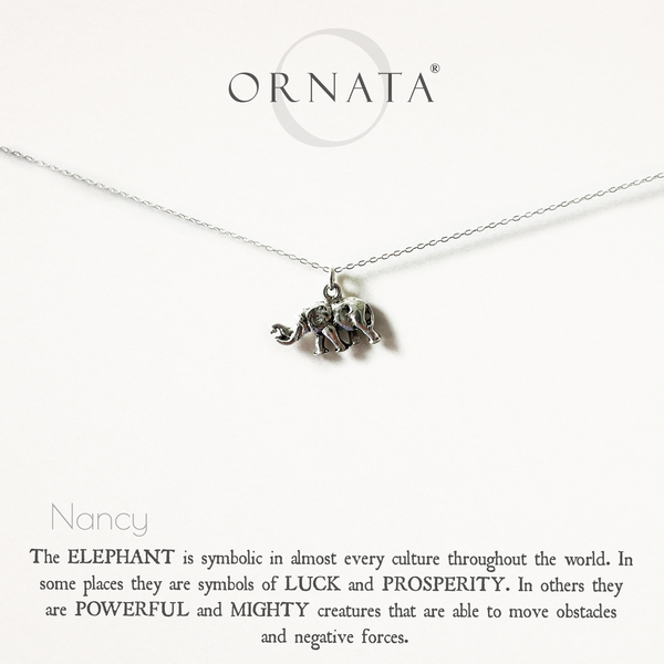 Sterling Silver and Silver Plated Elephant Charm Necklace