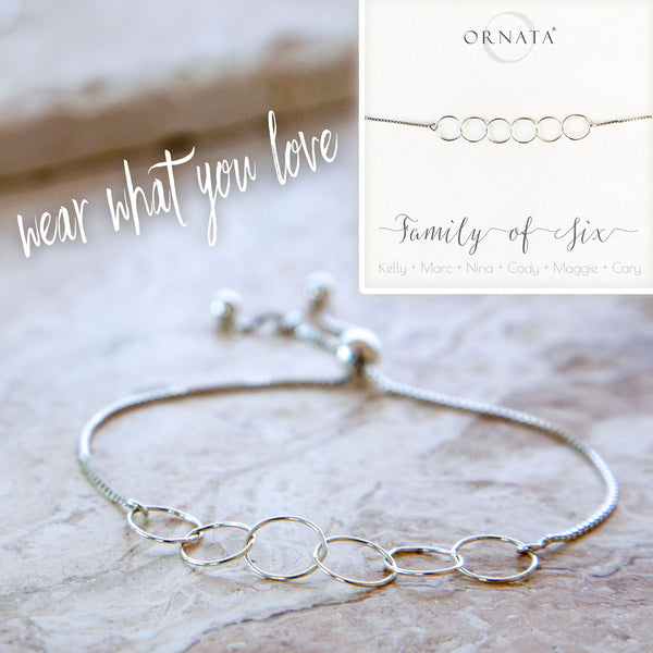 Personalized bracelet - sterling silver bracelet for families and mothers - custom family jewelry makes great gifts for baby showers, weddings, bridal showers, or mother’s day .  