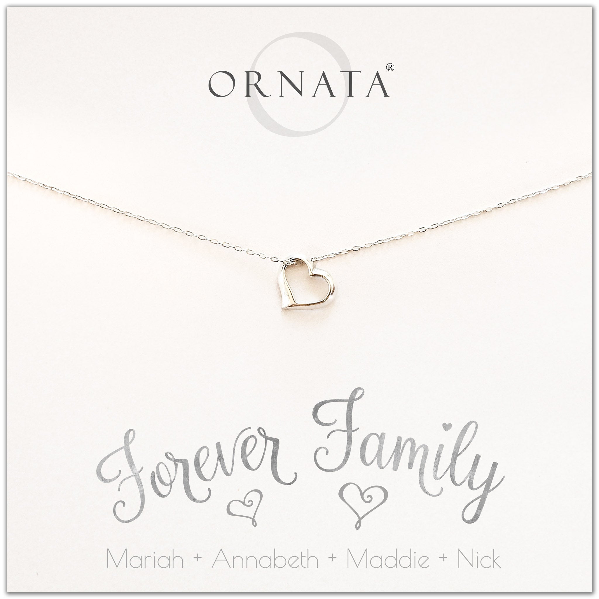 Forever Family Personalized Sterling Silver Necklace – Ornata