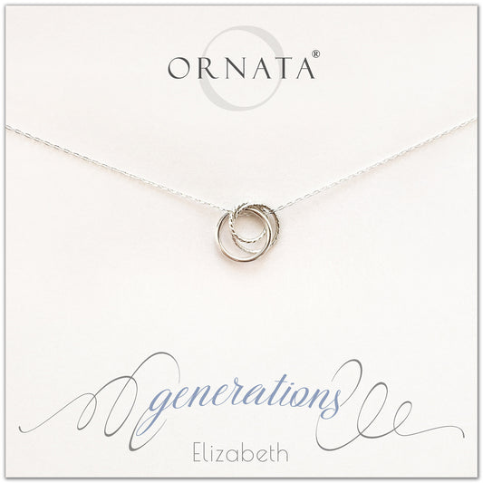 “Generations” Sterling Silver Necklace on Personalized Jewelry Card | 2021 Edition