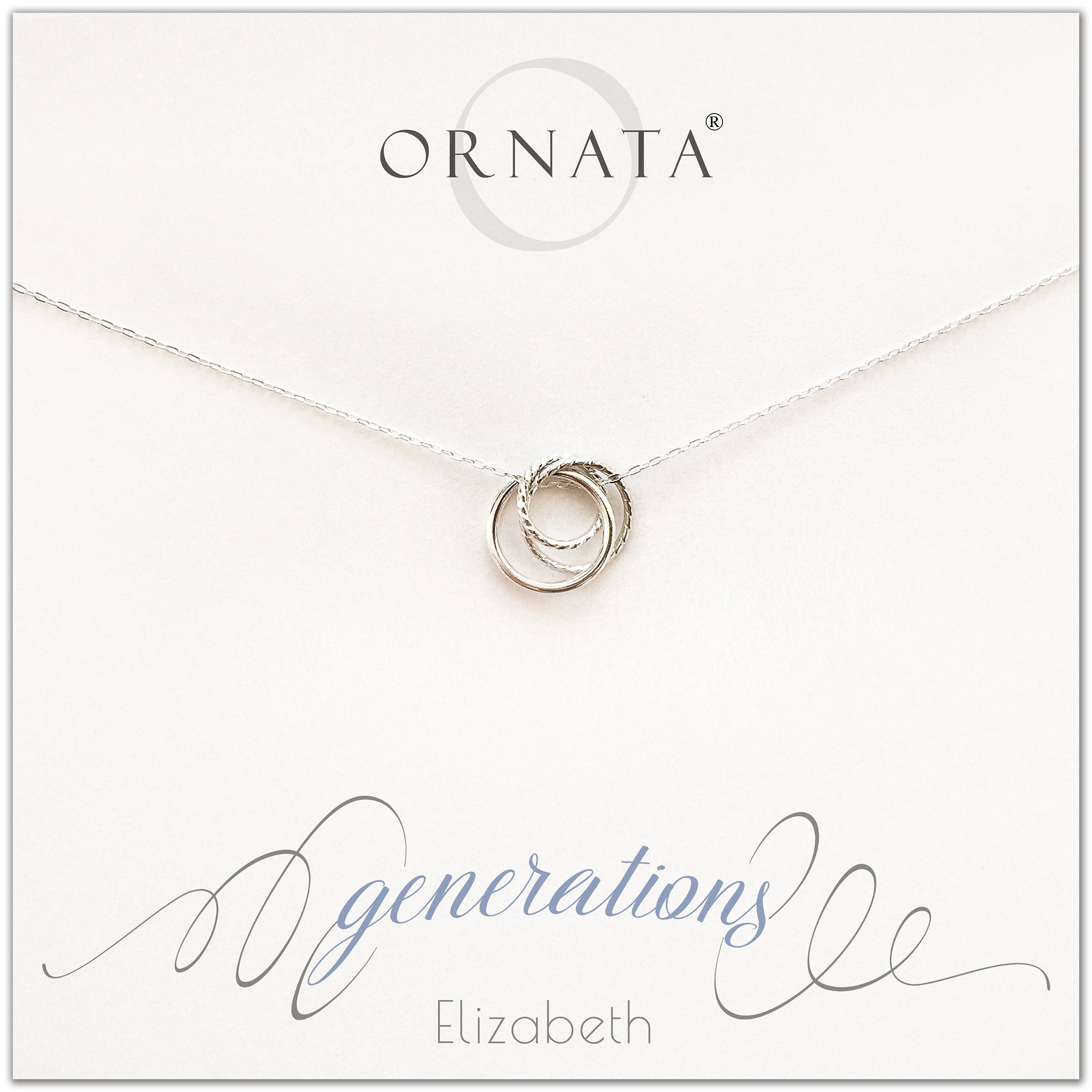 “Generations” Sterling Silver Necklace on Personalized Jewelry Card | 2021 Edition