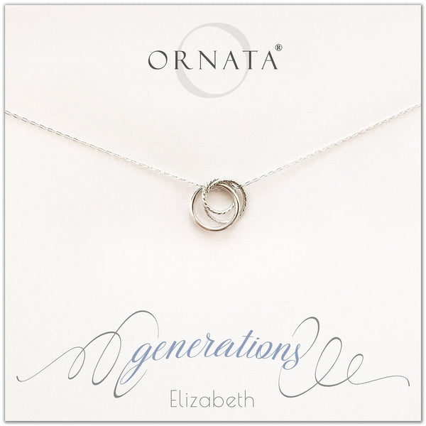 Three Generations PERSONALIZED Sterling Silver Necklace by Ornata