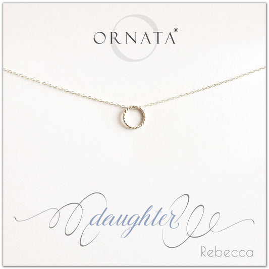 Daughter necklace - personalized silver necklaces. Our sterling silver custom jewelry is a perfect gift for daughters from mothers or fathers. Also a good gift for Mother’s Day. Part of our Generations Jewelry collection. 