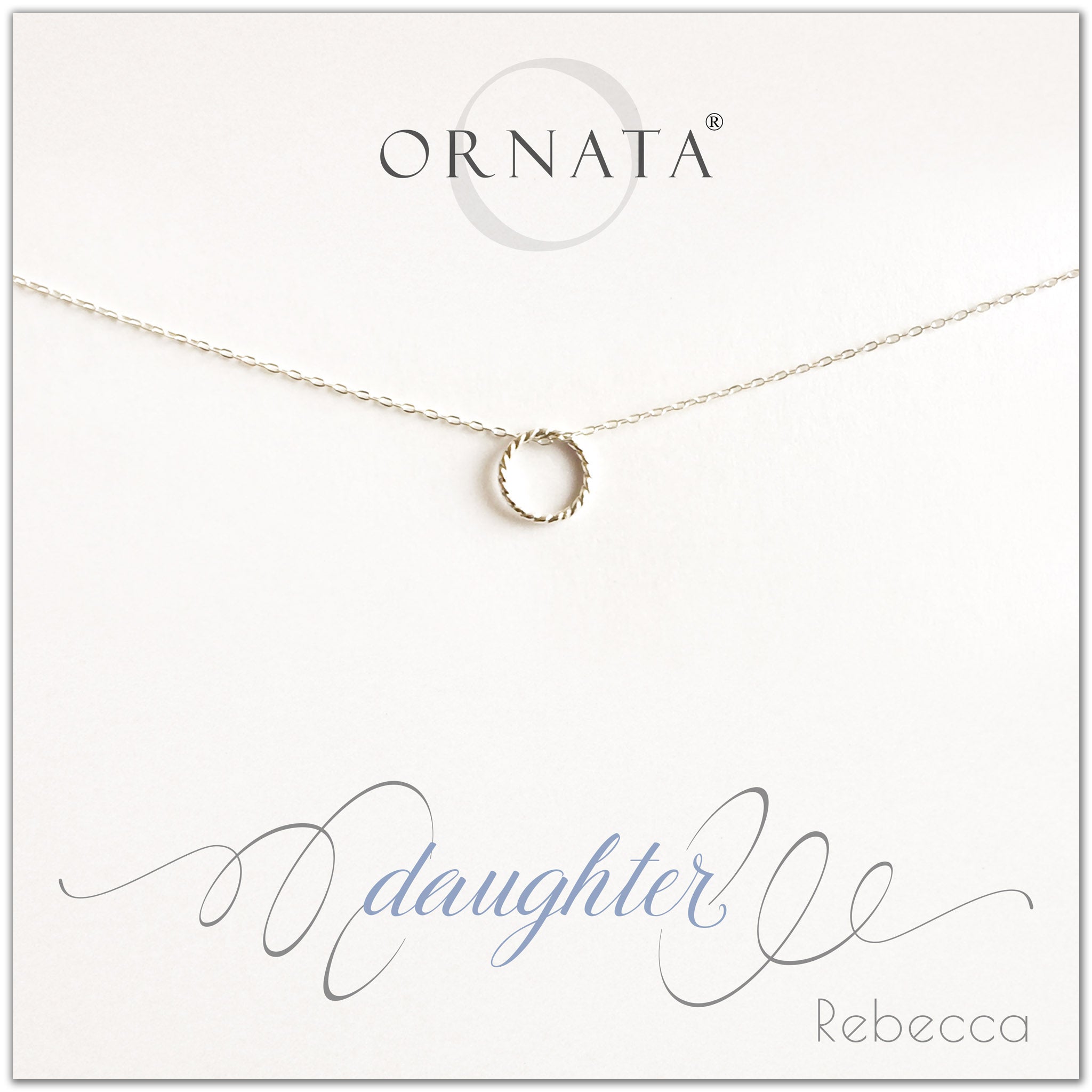Daughter necklace - personalized silver necklaces. Our sterling silver custom jewelry is a perfect gift for daughters from mothers or fathers. Also a good gift for Mother’s Day. Part of our Generations Jewelry collection. 