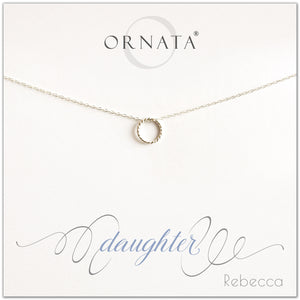Daughter necklace - personalized silver necklaces. Our sterling silver custom jewelry is a perfect gift for daughters from mothers or fathers. Also a good gift for Mother’s Day. Part of our Generations Jewelry collection. 