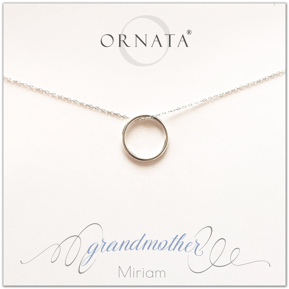 Grandmother necklace - personalized silver necklaces. Our sterling silver custom jewelry is a perfect gift for grandmas or grandmothers and mothers. Part of our Generations Jewelry collection. Also a good gift for Mother’s Day. Mother’s Day gift for grandma. 
