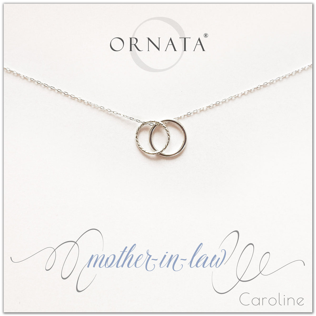 Mother in Law - personalized silver necklaces. Our sterling silver custom jewelry is a perfect gift for mothers in law. Also a good gift for Mother’s Day. 