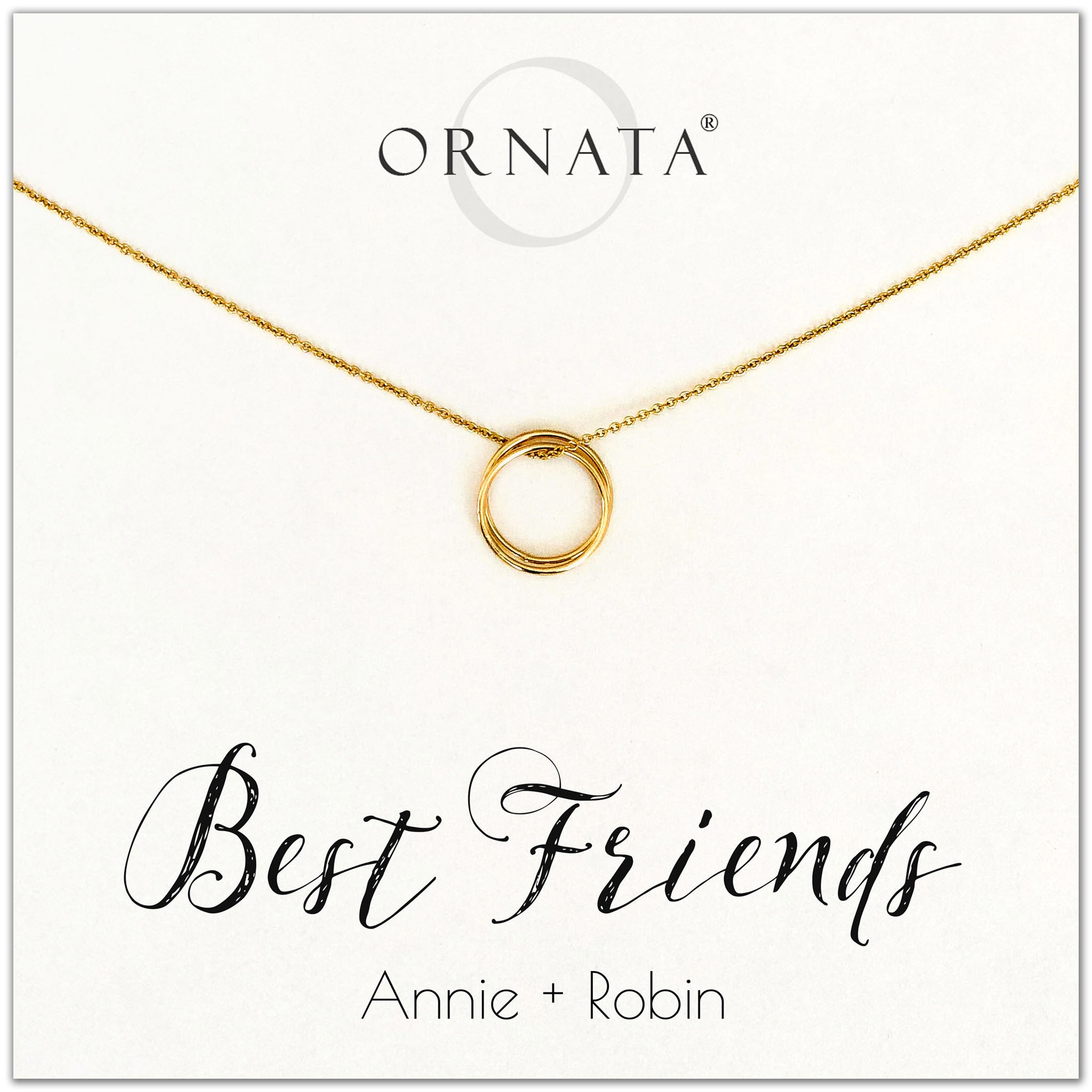 Personalized gold necklaces for best friends. Our 14 karat gold filled custom jewelry is a perfect gift for a sister or best friend. Friendship necklaces make good birthday gifts for best friends or sisters. 