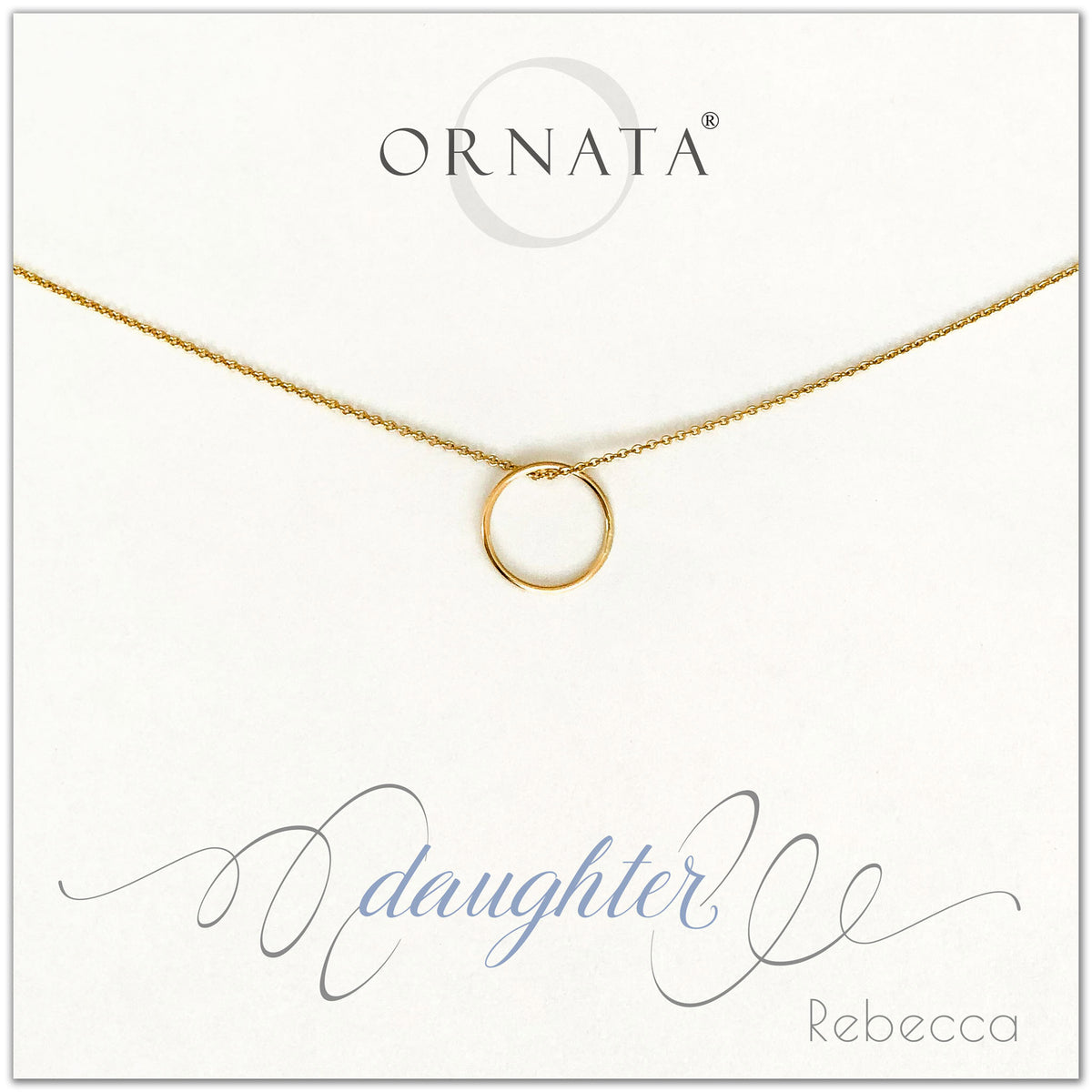 Daughter necklace - personalized gold necklaces. Our 14 karat gold filled custom jewelry is a perfect gift for daughters from mothers or fathers. Also a good gift for Mother’s Day. Part of our Generations Jewelry collection. 