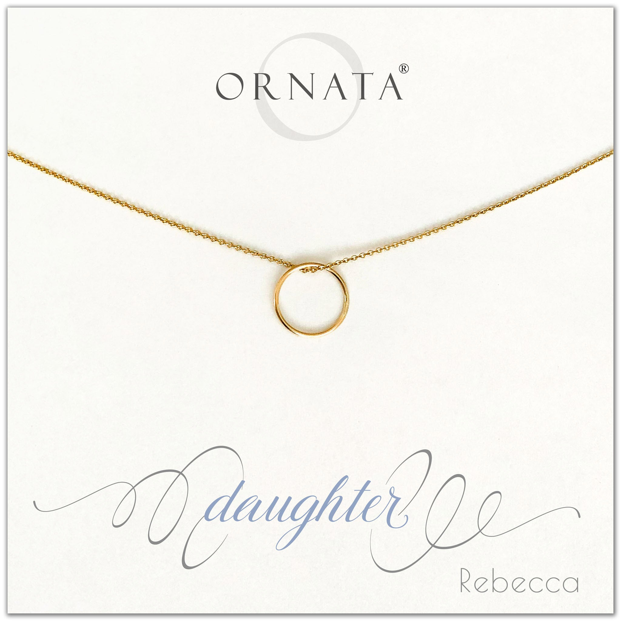 Daughter necklace - personalized gold necklaces. Our 14 karat gold filled custom jewelry is a perfect gift for daughters from mothers or fathers. Also a good gift for Mother’s Day. Part of our Generations Jewelry collection. 