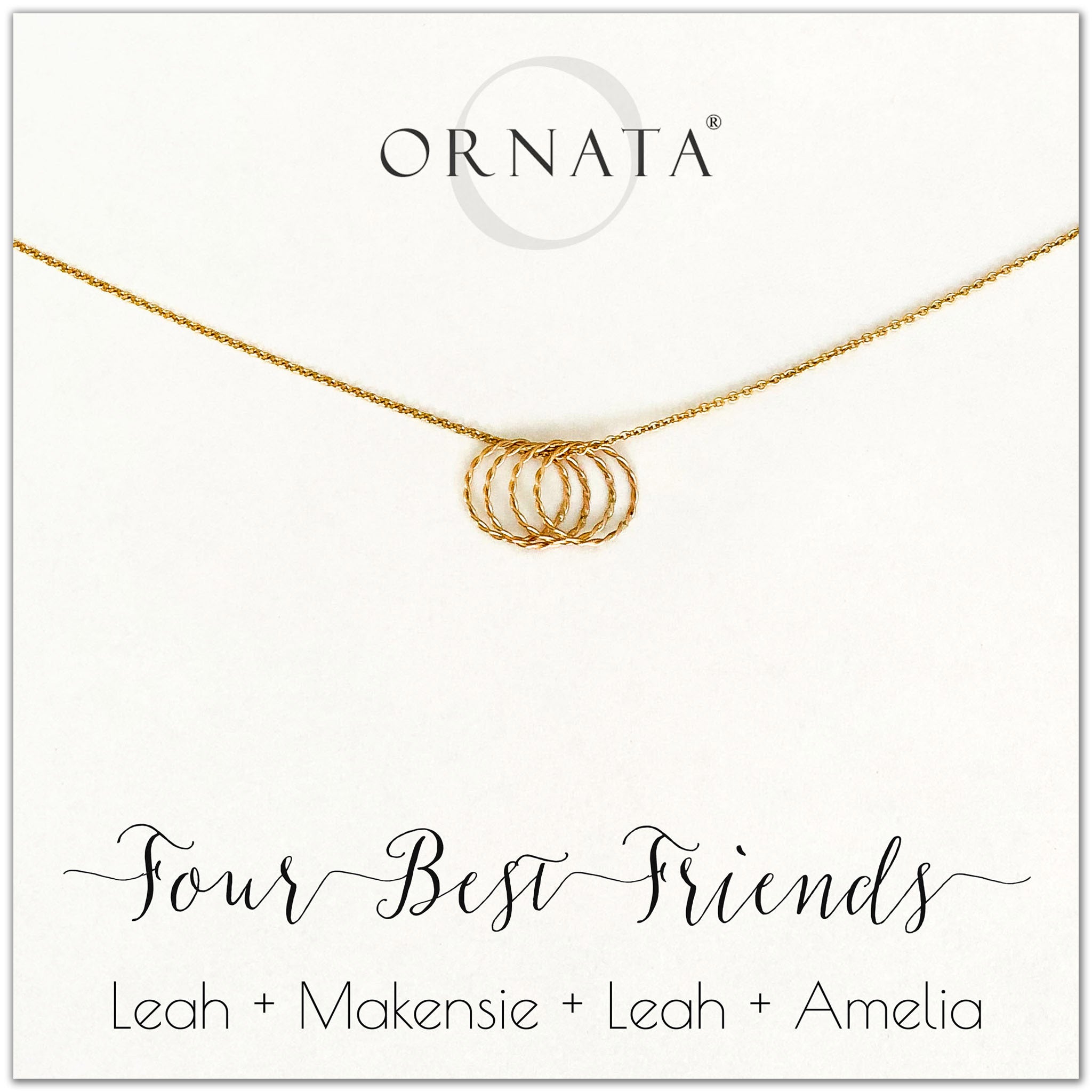 Gold Filled “four Best Friends Necklace | Friends & Sisters 20" / 14K Gold Filled