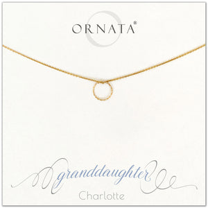 Granddaughter necklace - personalized gold necklaces. Our 14 karat gold filled custom jewelry is a perfect gift for grandmas to give their granddaughters. Part of our Generations Jewelry collection. Also a good gift for Mother’s Day or gift from grandma. 