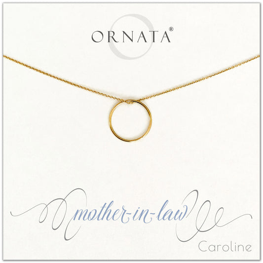 Mother in Law - personalized gold necklaces. Our 14 karat gold filled custom jewelry is a perfect gift for mothers in law. Also a good gift for Mother’s Day. 