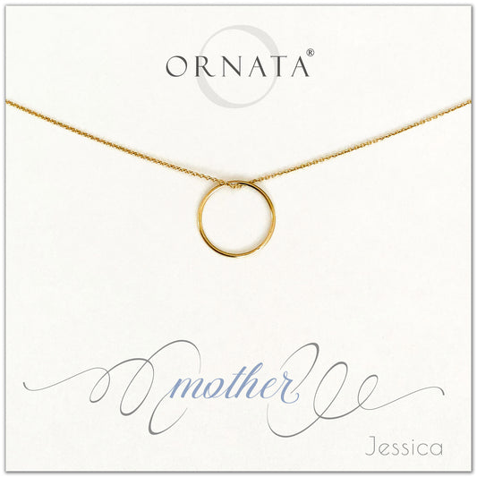 Mother or Mom - personalized gold necklaces. Our 14 karat gold filled custom jewelry is a perfect gift for mothers, daughters, granddaughters, grandmothers, sisters, best friends, wives, girlfriends, and family members. Also a good gift for Mother’s Day. 