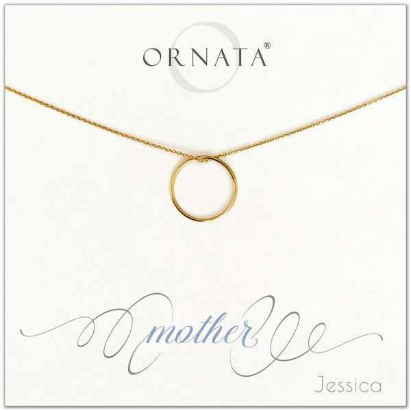 Mother or Mom - personalized gold necklaces. Our 14 karat gold filled custom jewelry is a perfect gift for mothers, daughters, granddaughters, grandmothers, sisters, best friends, wives, girlfriends, and family members. Also a good gift for Mother’s Day. 
