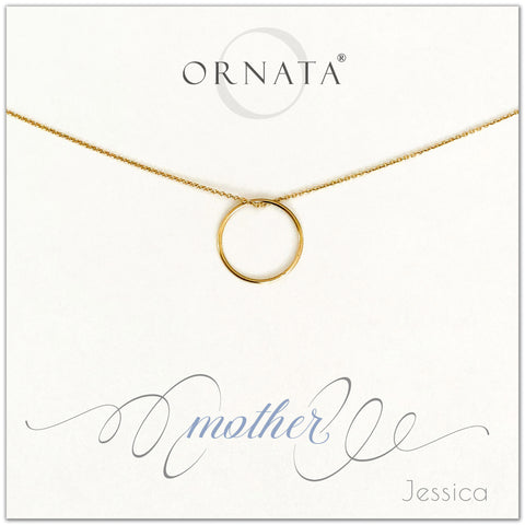 Mother or Mom - personalized gold necklaces. Our 14 karat gold filled custom jewelry is a perfect gift for mothers, daughters, granddaughters, grandmothers, sisters, best friends, wives, girlfriends, and family members. Also a good gift for Mother’s Day. 