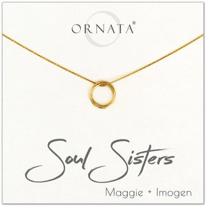 Soul Sisters - personalized gold necklaces. Our 14 karat gold filled custom jewelry is a perfect gift for best friends, sisters, and family. 