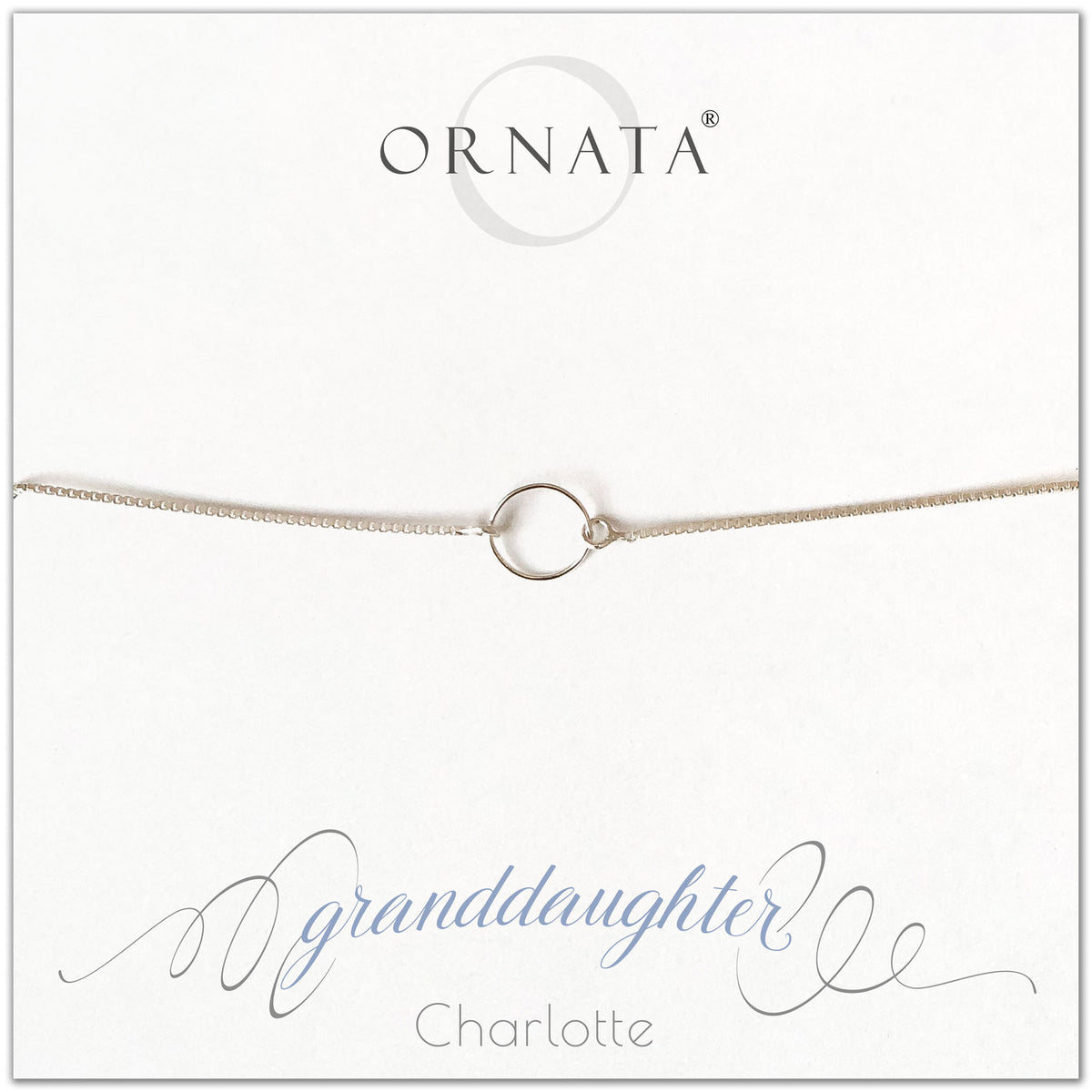 Granddaughter personalized sterling silver bolo bracelet. Our custom bracelets make good gifts for grandmother to give their granddaughters. Great granddaughter gift.