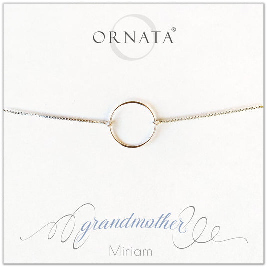 Grandmother personalized sterling silver bolo bracelet. Our custom bracelets make good gifts for moms and grandmas. Great mother’s day gift.