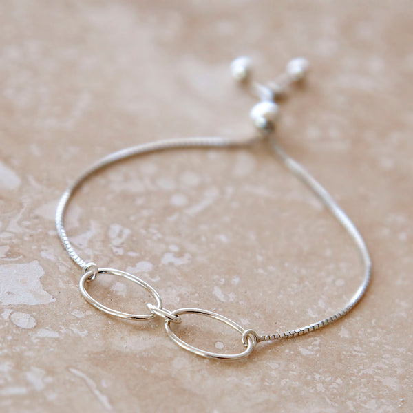 Sterling silver bolo bracelets for best friends - custom silver bracelets for sisters or friends.