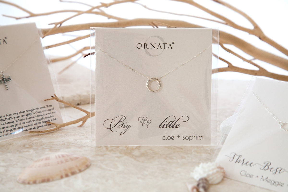 Family of 4 necklace - personalized family necklace is sterling silver with 4 interlocking rings to represent four family members. Great custom Mother’s Day gift.   