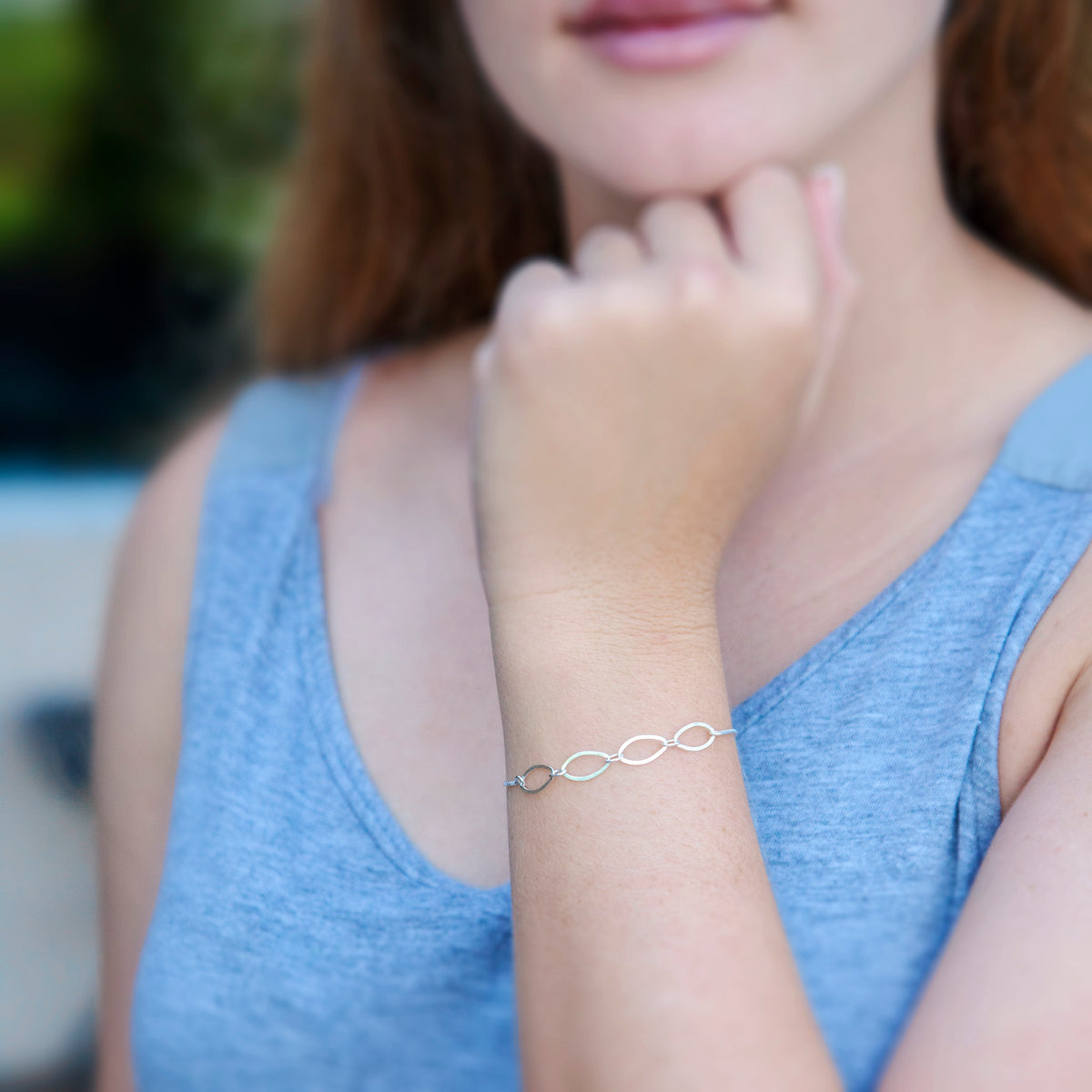 Personalized bracelet - sterling silver friendship bracelet for four best friends - custom jewelry for friend or sister 