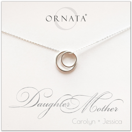 “Mother Daughter” Sterling Silver Necklace | Large