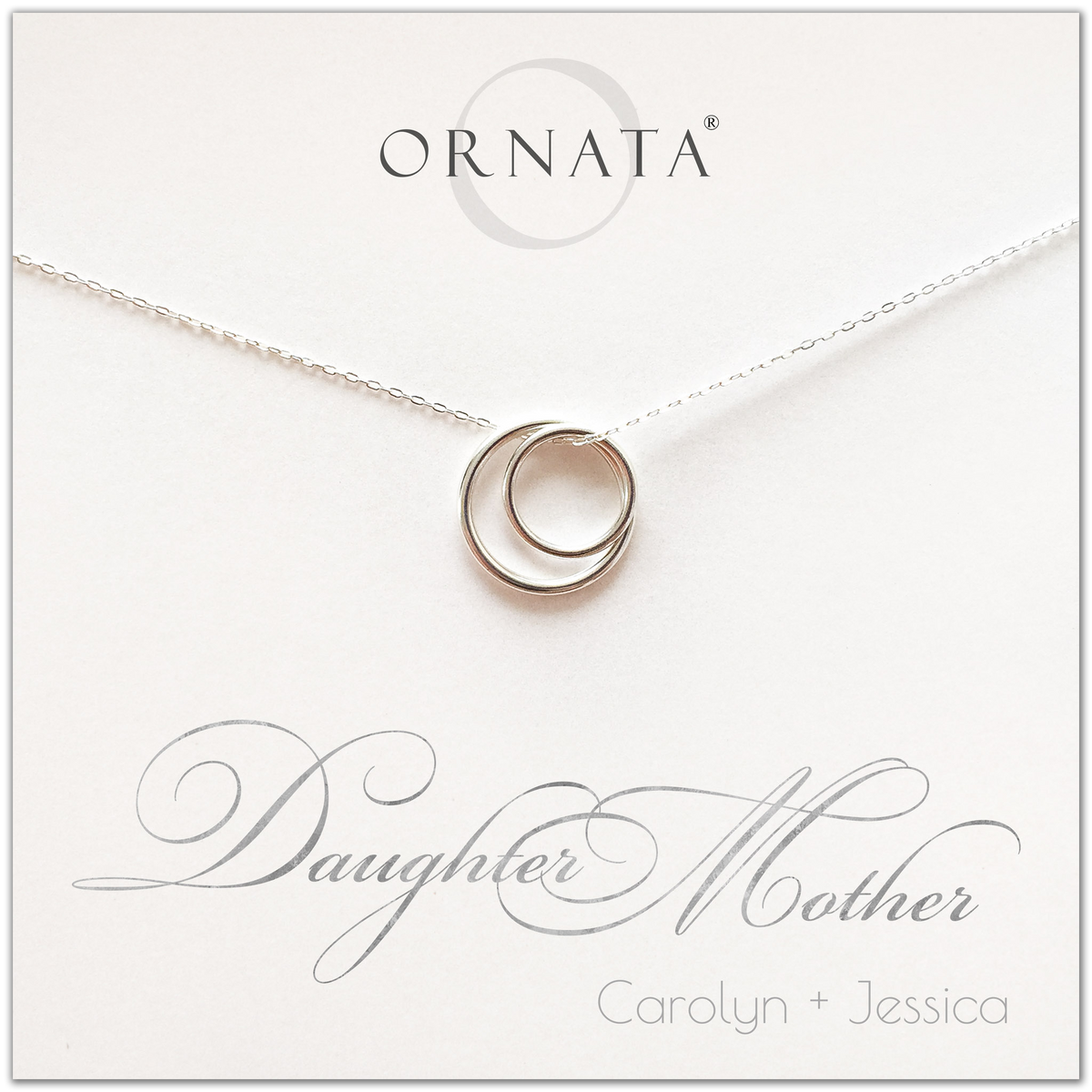 Personalized Mother Daughter Necklace in Sterling Silver
