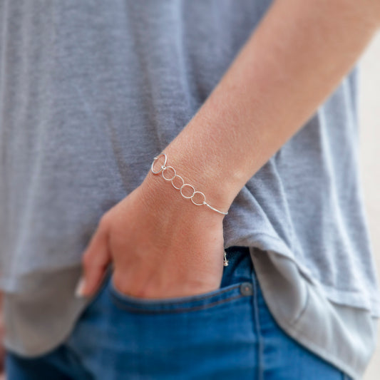 Personalized bracelet - sterling silver mother bracelet - custom mother’s day jewelry for mothers of four children. 