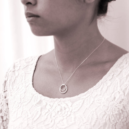 “Mother Daughter” Sterling Silver Necklace | Large