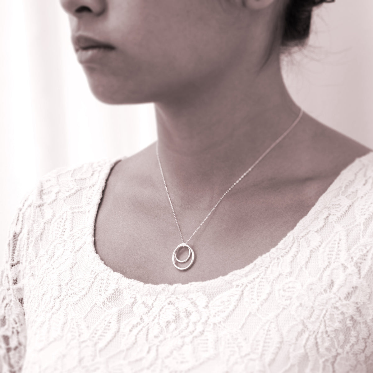 Personalized Mother Daughter Necklace in Sterling Silver