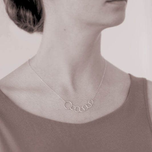 Custom Mother of 6 Necklace - personalized jewelry is sterling silver and the custom necklaces are perfect gifts for a mother, grandmother, wife, girlfriend, or family member. Also good Mother’s Day gift or Mother’s Day jewelry for moms of 6 children. 