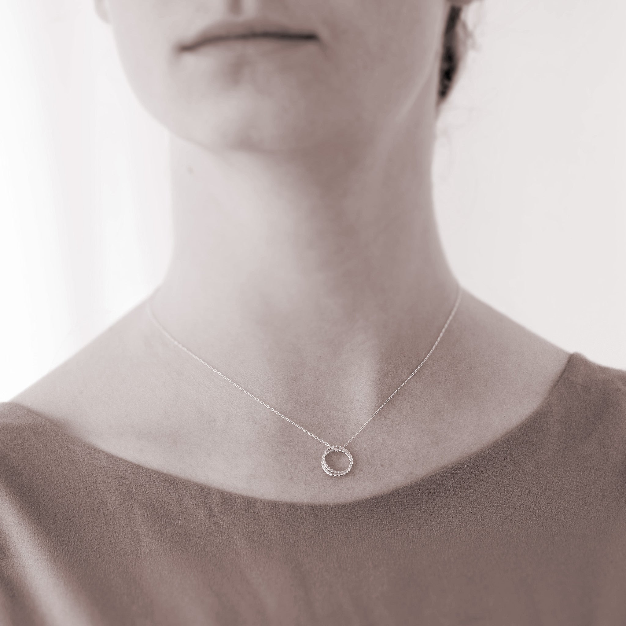 Collana in argento Sterling placcato oro rosa Big Sis Lit Sis